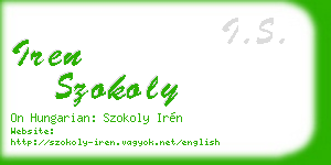 iren szokoly business card