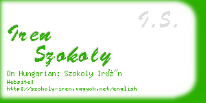 iren szokoly business card